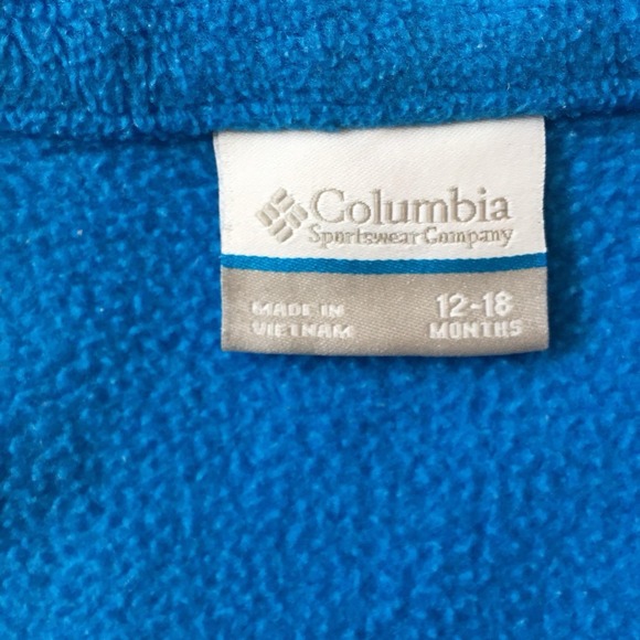 Columbia Fleece Jacket Toddler Size 12-18 Mo. Bright Blue Full Zip - Picture 5 of 8